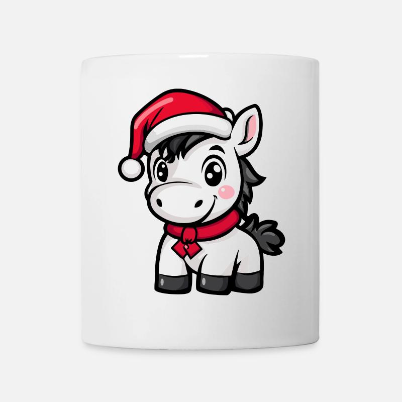 Pferd Weihnachten Niedlich - Tasse - Weiß