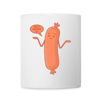 Wurst Bockwurst - Weil's wurscht is - Tasse - Weiß - Vorne