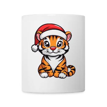 Tiger Weihnachten Niedlich - Tasse - Weiß - Vorne