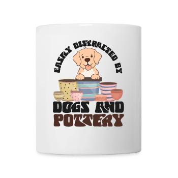 poterie céramique artiste chien facilement - Mug blanc - blanc - Devant