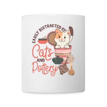 poterie céramiste artiste chat facilement - Mug blanc - blanc - Devant
