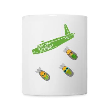 Avion bombe ananas vert - Mug blanc - blanc - Devant
