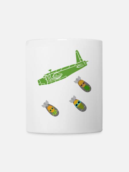 Green Pineapple Bomb Plane - Mug - white