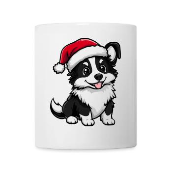 Border Collie Hund Weihnachten Niedlich - Tasse - Weiß - Vorne