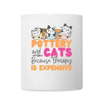 Poterie Céramiste Artiste Chat - Mug blanc - blanc - Devant