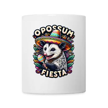 Funny opossum with sombrero and maracas - Mug - white - Front