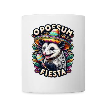 Funny opossum with sombrero and maracas - Mug - white - Front