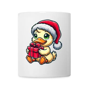 Weihnachtsente Weihnachtsmann Geschenkidee - Tasse - Weiß - Vorne