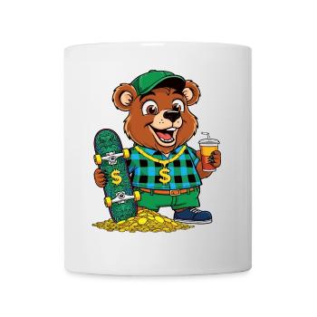 Ours patineur cool - Mug blanc - blanc - Devant