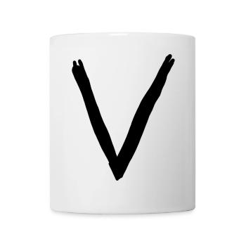 Buchstaben V - Tasse - Weiß - Vorne