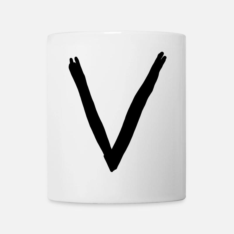 Buchstaben V - Tasse - Weiß