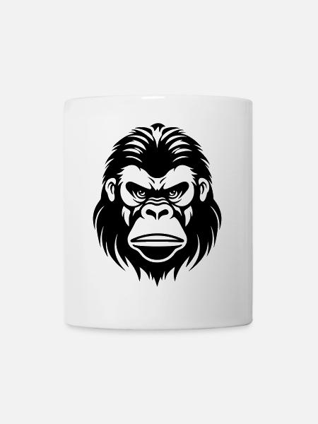 Gorilla Kopf - Tasse - Weiß