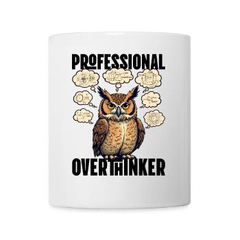 Penseur professionnel – Hibou avec des bulles de pensée - Mug blanc - blanc - Devant