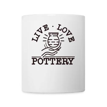 poterie céramique artiste fille en direct - Mug blanc - blanc - Devant