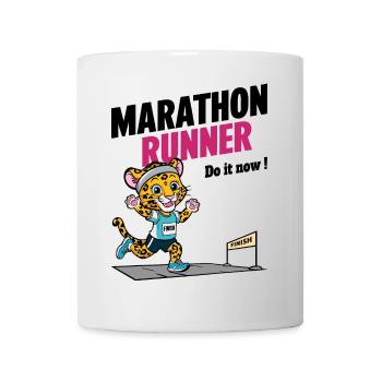 Marathonien léopard - Mug blanc - blanc - Devant