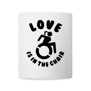 L’amour est dans le fauteuil roulant. L’amour est dans le fauteuil # - Mug blanc - blanc - Devant