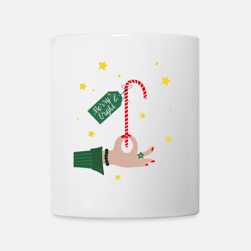 Joyeux et lumineux - Cadeau de Noël Canne de Noël - Mug blanc - blanc