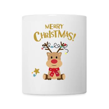 Renne de Noël lumineux et festif - Mug blanc - blanc - Devant