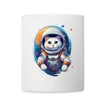 Katze als Astronaut - Tasse - Weiß - Vorne
