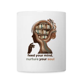 Feed Your Mind – Minimalist Spiritual Design - Mug - white - Front