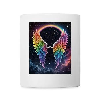Regenbogenflug im Kosmos - Tasse - Weiß - Vorne