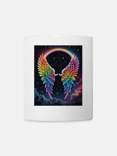 Regenbogenflug im Kosmos - Tasse - Weiß