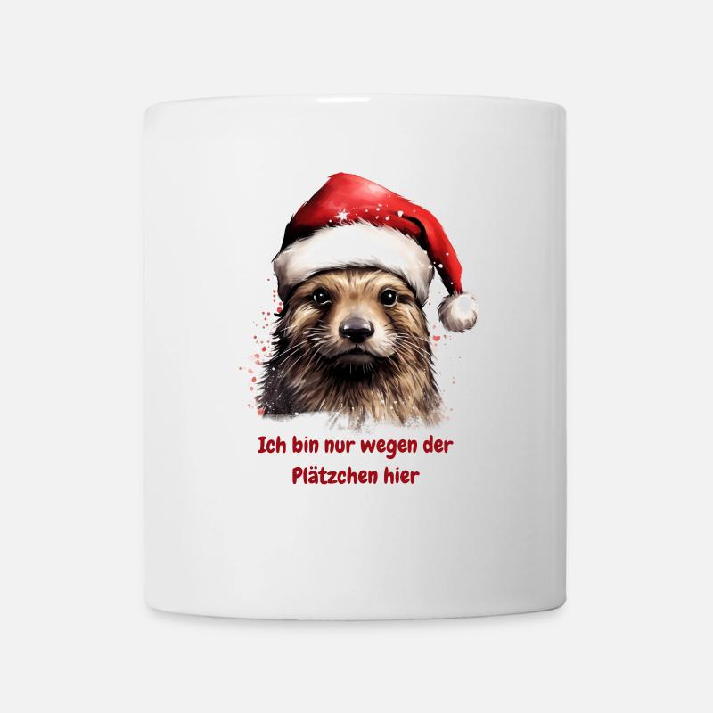 Süßer Otter Weihnachten Plätzchen Spruch - Tasse - Weiß