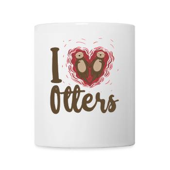 Otter Heart I Love Otters - Tasse - Weiß - Vorne