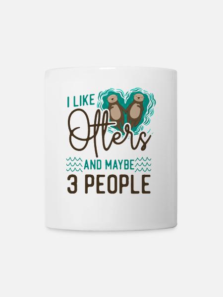 Loutre J’aime les loutres et peut-être 3 - Mug blanc - blanc