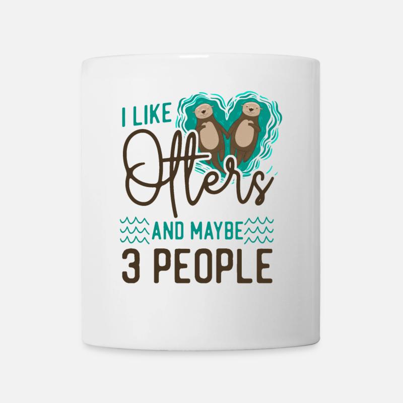Loutre J’aime les loutres et peut-être 3 - Mug blanc - blanc