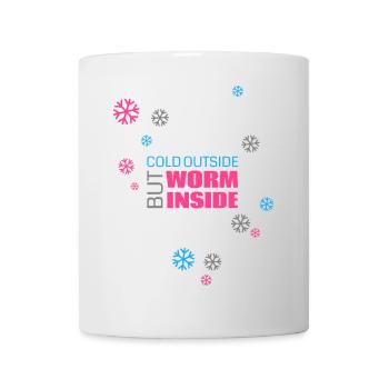 Froid à l’extérieur mais ver à l’intérieur - Mug blanc - blanc - Devant