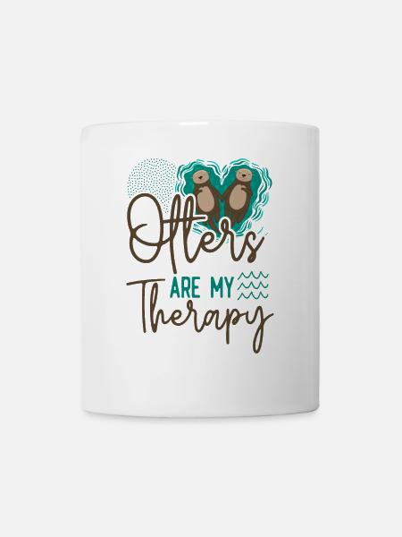Loutre Les loutres sont ma thérapie - Mug blanc - blanc