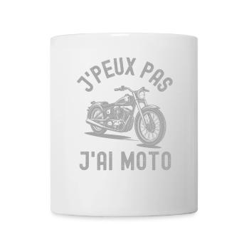 Je peux pas j ai moto - Mug blanc - blanc - Devant