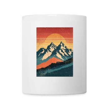 Retro Mountains with Sunset - Mug - white - Front