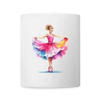 Ballet dancer in pink pink dress - Mug - white - Front