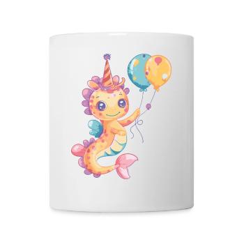 Seahorse Birthday Comic Cute - Mug - white - Front