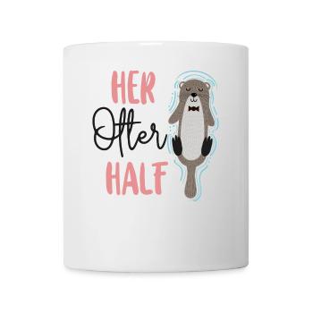 Couple Loutre Jeu de mots Saint-Valentin - Mug blanc - blanc - Devant