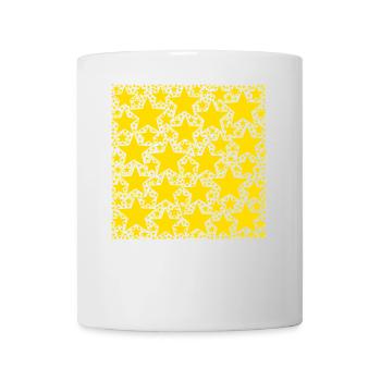 Gelbe Sterne Geschenkidee Weihnachten Xmas - Tasse - Weiß - Vorne