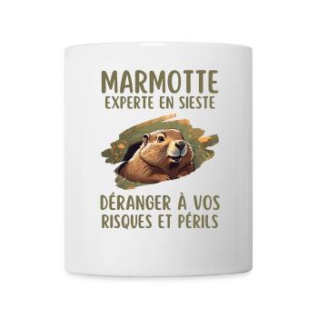 Marmotte experte en sieste ne pas déranger - Mug blanc - blanc - Devant