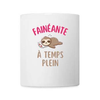 Paresseuse fainéante à temps plein - Mug blanc - blanc - Devant