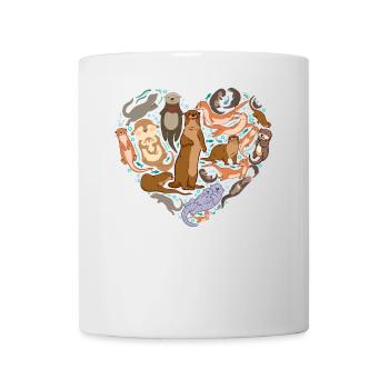 Cœur de loutre - Mug blanc - blanc - Devant