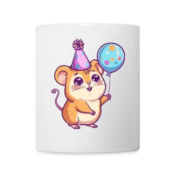 Hamster Geburtstag Comic Niedlich - Tasse - Weiß - Vorne