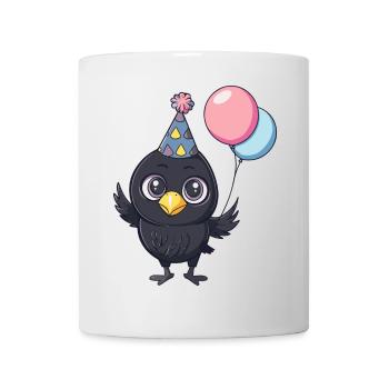 Corbeau Corbeau Anniversaire Bande dessinée Mignon - Mug blanc - blanc - Devant