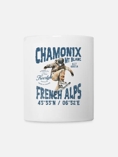 Design Skateboard Montagne Ski Alpin - Mug blanc - blanc