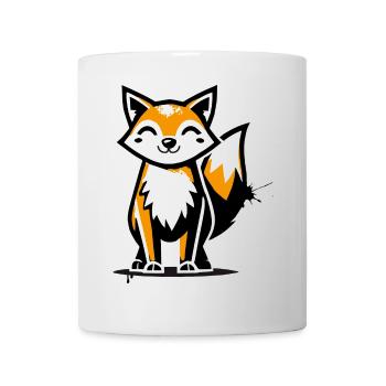 Moderner Fuchs im Stencil Graffiti-Design - Tasse - Weiß - Vorne