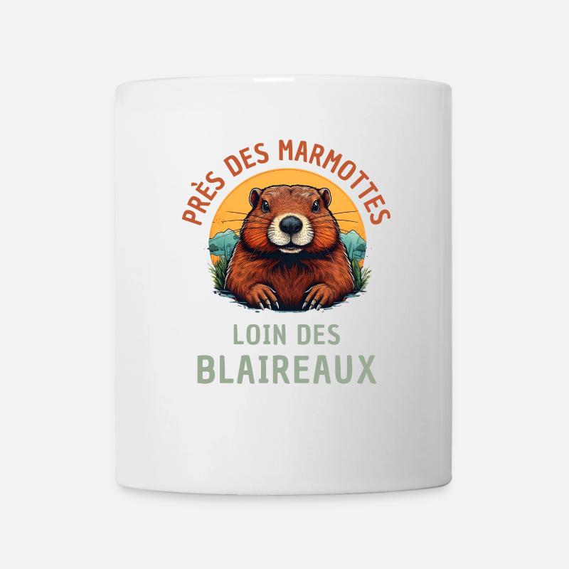 Humour marmotte randonnée Rando nature - Mug blanc - blanc