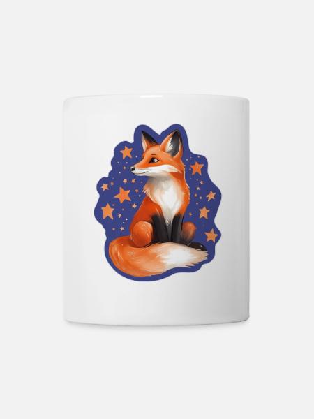Fuchs und Sterne - Tasse - Weiß