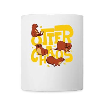 Otter Pun Otter Chaos - Tasse - Weiß - Vorne