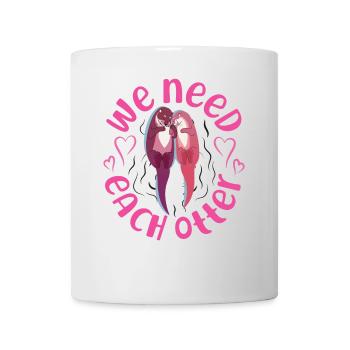 Loutre Saint-Valentin Jeu de mots dont nous avons besoin - Mug blanc - blanc - Devant