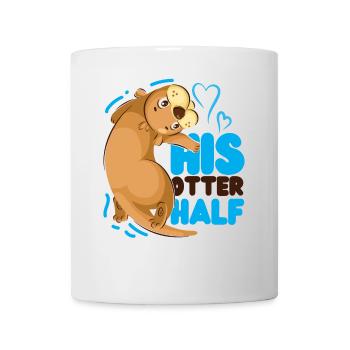 Couple Loutre Jeu de mots Saint-Valentin - Mug blanc - blanc - Devant